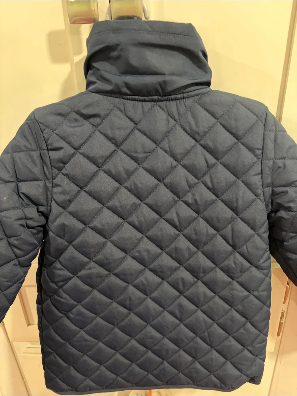 Gymboree Quilted Dark Blue Puffer Jacket with Bow Pockets